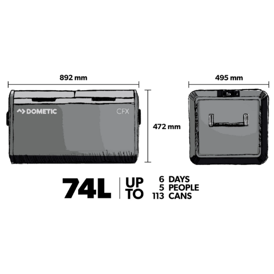 Dometic CFX3 75DZ 74L 12V,24V,220V BT+Wifi Kompresörlü Taşınabilir Karavan Buzdolabı