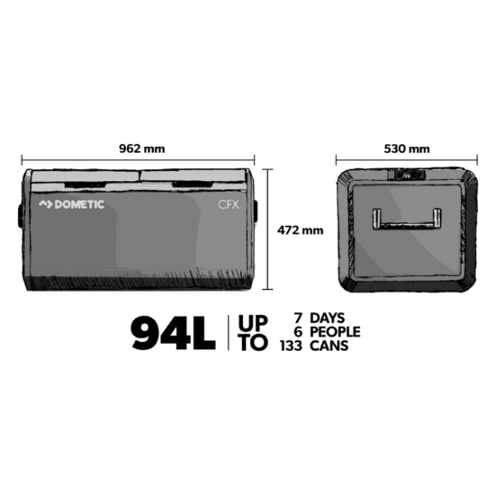Dometic CFX3 95DZ 93L 12v,24v,220v BT+Wifi Kompresörlü Taşınabilir Karavan Buzdolabı