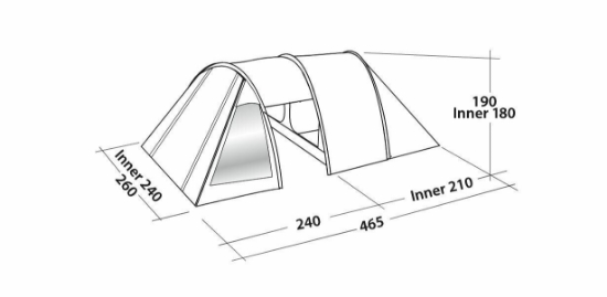 Easy Camp Galaxy 400 Rustic Green Blackroom 12M² & 4 Kişilik Yüksek Aile Çadırı resmi