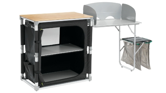 Outwell Padres Kitchen Table w.Side Unit Portatif Kamp Mutfağı resmi