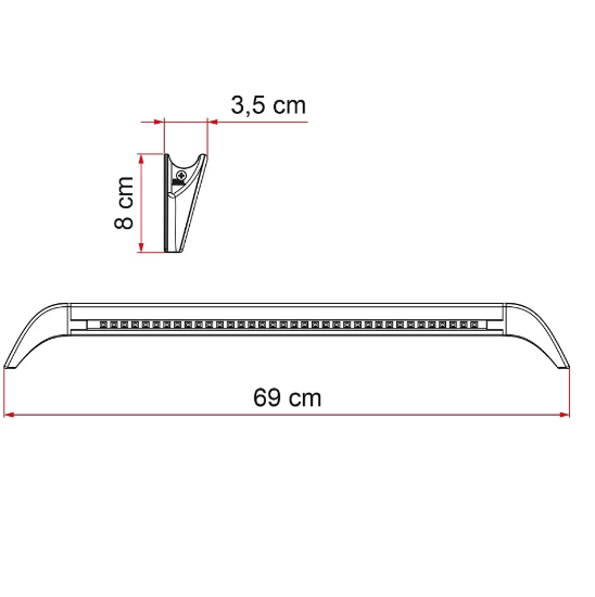 Fiamma 69cm Led Awning Kapı Üstü Karavan Dış Aydınlatma resmi