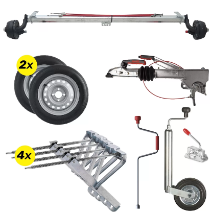 Al-Ko 1000Kg 1400mm Torsiyonlu Frenli Aks Dingil Seti resmi