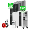 Canpower 5.12KW Kapasite+ 10x550W HalfCut Panel + 5KW İnvertör Lityum LifePo4 Villa Solar Enerji Seti resmi