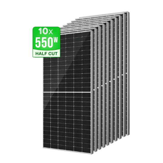 Canpower 5.12KW Kapasite+ 10x550W HalfCut Panel + 5KW İnvertör Lityum LifePo4 Villa Solar Enerji Seti resmi