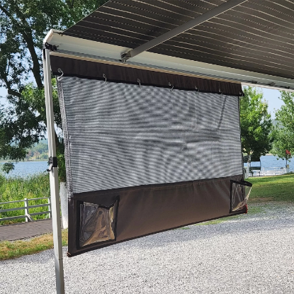 2K 200x80cm Karavan Tentesi Önü Askılı Cepli Ön Gölgelik resmi