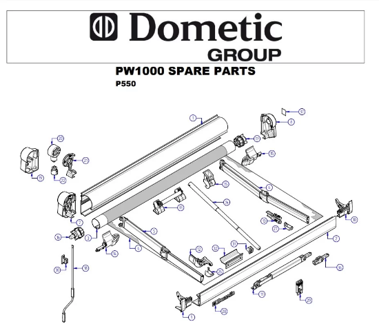 Dometic PW11/PW10/PR200 4470000010 Tente Yedek Parçası resmi