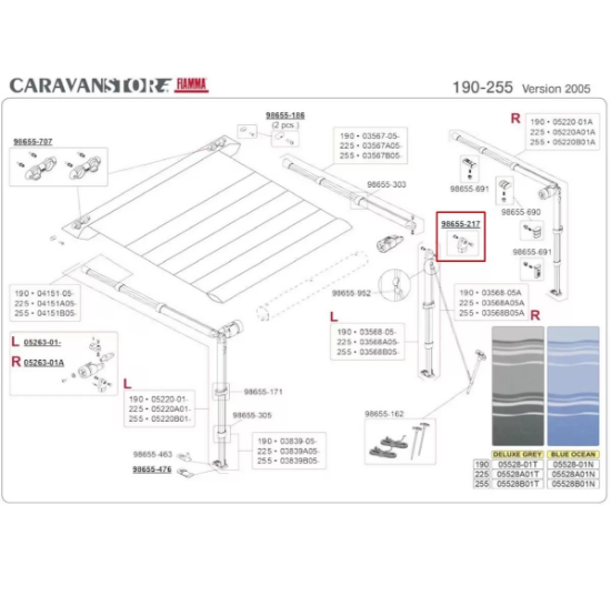 Fiamma 98655-217 CaravanStore, F35, F45 Tente Yedek Parçası resmi