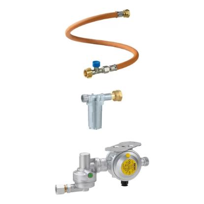 GOK DriveOne 30mbar Dikey Dedantör + Filtre + Hortum Gaz Regülatör Seti resmi