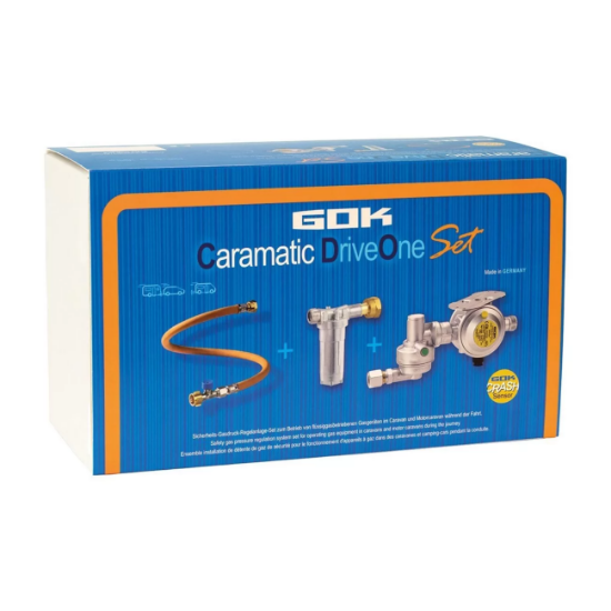 GOK DriveOne 30mbar Dikey Dedantör + Filtre + Hortum Gaz Regülatör Seti resmi