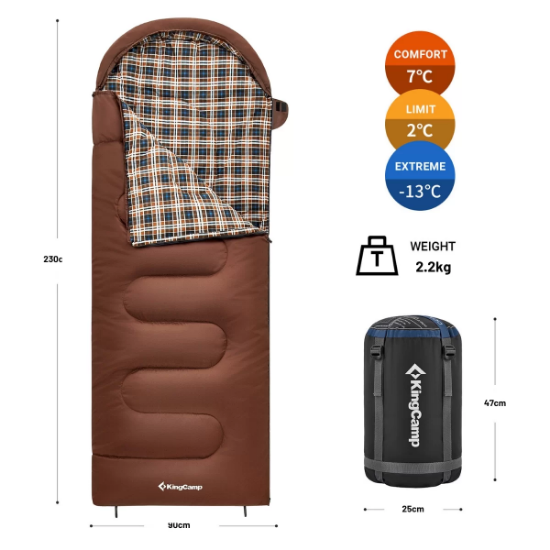 KingCamp Cloud 300 Ultra Uyku Tulumu Coffee Sağ F. resmi