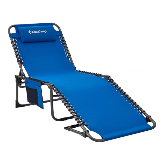 KingCamp Berlin Classic Comfort Lounge 5 Kademeli Katlanır Şezlong Blue resmi