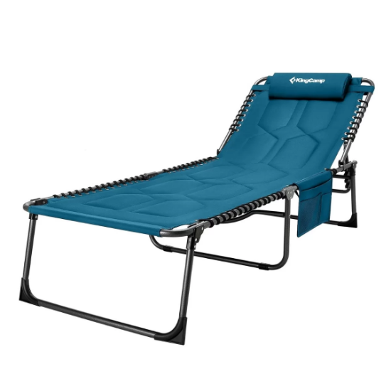 KingCamp Bavaria Cozy Premium 5 Kademeli Katlanır Şezlong Blue resmi