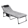KingCamp Hamburg Cool Plus 5 Kademeli Katlanır Şilteli Şezlong Black & Grey resmi
