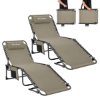 KingCamp Berlin Classic Comfort 2'li Set 5 Kademeli Katlanır Şezlong Beige resmi