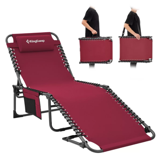 KingCamp Berlin Classic Comfort 2'li Set 5 Kademeli Katlanır Şezlong Wine resmi