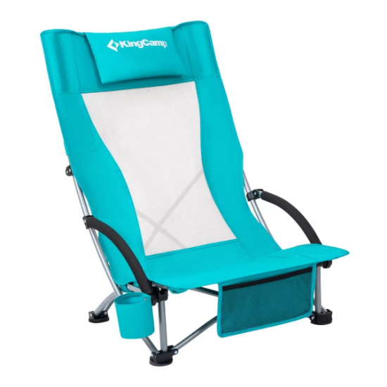 KingCamp Lilac High Comfort Plaj ve Dinlenme Sandalyesi Cyan resmi