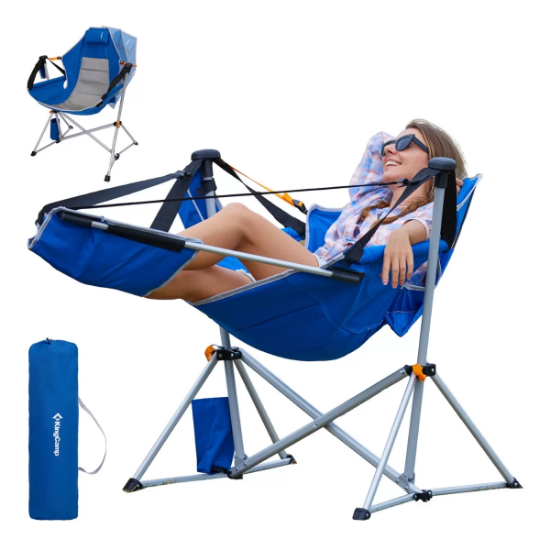 KingCamp Orchid Lux Ayak Dayamalı & Salıncaklı Hamak Kamp Sandalyesi Blue resmi