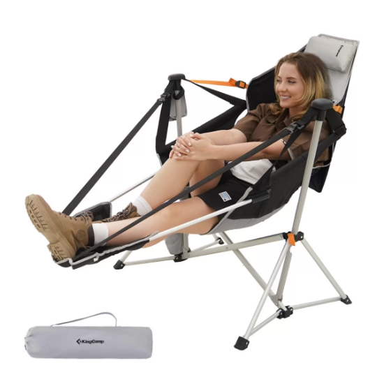 KingCamp Orchid Lux Ayak Dayamalı & Salıncaklı Hamak Kamp Sandalyesi Grey resmi