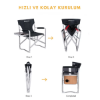KingCamp Deluxe Director Chair Katlanır Ultralux Kamp Sandalyesi resmi