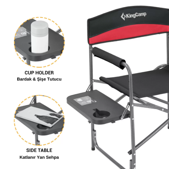 KingCamp Ash Comfort Katlanır Kamp Sandalyesi Red resmi