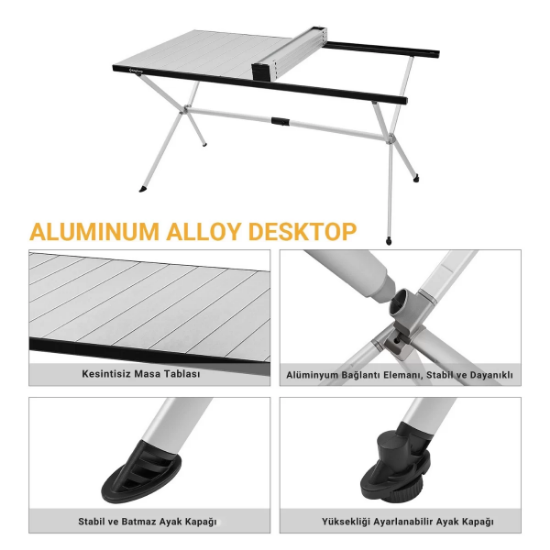 KingCamp Dolomite XL Premium Katlanır Kamp Masası resmi