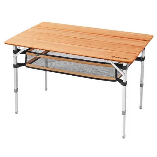 KingCamp Bamboo Plus L 100x65 Bambu Kamp Masası resmi