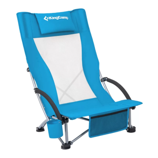 KingCamp Lilac High Comfort Plaj ve Dinlenme Sandalyesi Blue resmi