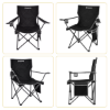 KingCamp Lotus Comfort Konforlu & Takviyeli Kamp Sandalyesi Black resmi