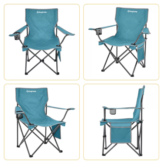 KingCamp Lotus Comfort Konforlu & Takviyeli Kamp Sandalyesi Cyan resmi