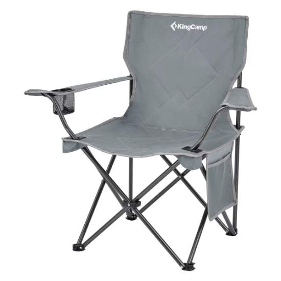 KingCamp Lotus Comfort Konforlu & Takviyeli Kamp Sandalyesi Grey resmi