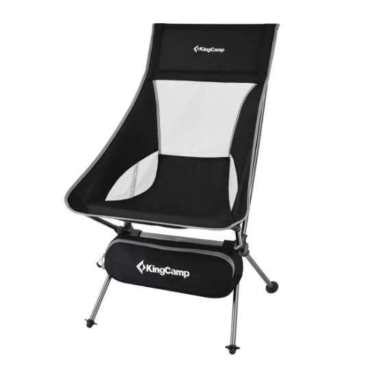 KingCamp Canna High Back Ultralight Katlanır Kamp Sandalyesi Black resmi