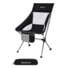 KingCamp Canna High Back Ultralight Katlanır Kamp Sandalyesi Black resmi