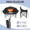 KingCamp Loveseat Double Çift Kişilik Katlanır Kamp Sandalyesi Black resmi