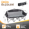 KingCamp Canna Ultra Konforlu Üç Kişilik Katlanır Kamp Sandalyesi B.Grey resmi