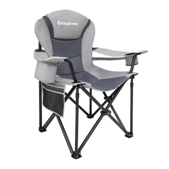 KingCamp Cedar Deluxe Ultra Bel Destekli Kamp Sandalyesi Grey resmi