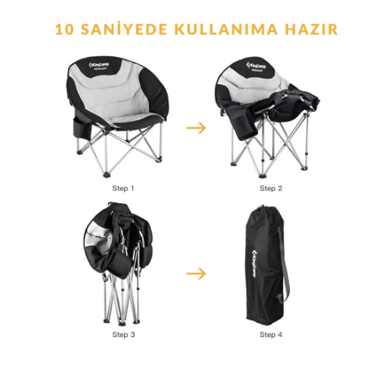 KingCamp Cherry Ultra Konforlu Katlanır Kamp Sandalyesi resmi