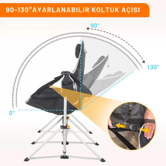 KingCamp Orchid Double Çift Kişilik Salıncaklı Katlanır Kamp Sandalyesi resmi