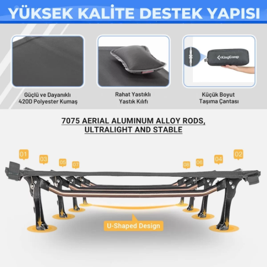 KingCamp Sequoia Ultralight Katlanır Kampet Portatif Yatak resmi