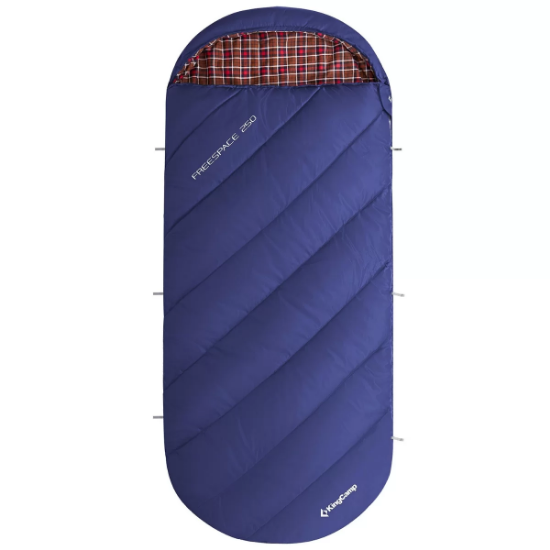 KingCamp FreeSpace 250 Relax -8°C Geniş Uyku Tulumu Navy Sol F. resmi