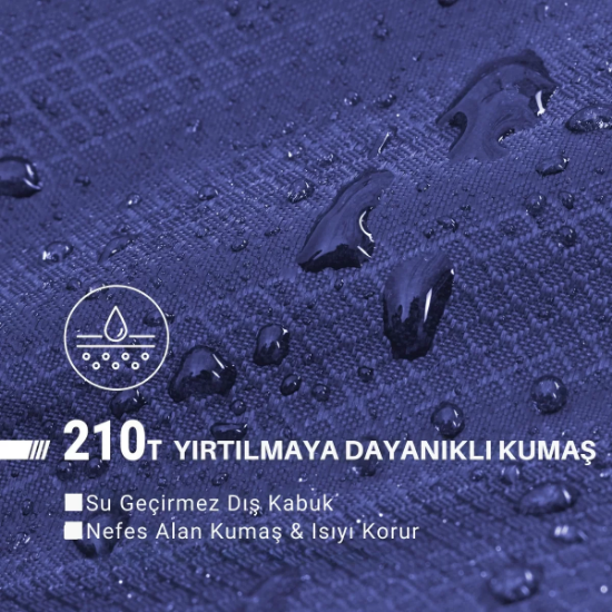 KingCamp FreeSpace 250 Relax -8°C Geniş Uyku Tulumu Navy Sol F. resmi