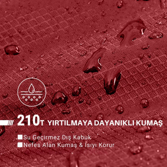 KingCamp FreeSpace 250 Relax -8°C Geniş Uyku Tulumu Wine Sol F. resmi