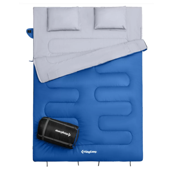 KingCamp Oxygen 250-D Çift Kişilik Yastıklı Uyku Tulumu Blue resmi