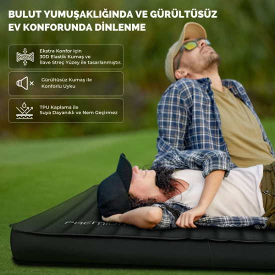 KingCamp Premium Double Çift Kişilik Şişme Mat R-Değeri 7.5 resmi