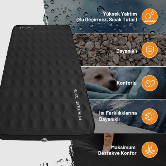 KingCamp Premium 3D 7,5 cm Şişme Mat R-Değeri 6.1 resmi