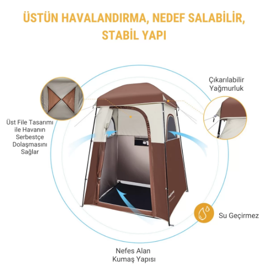 KingCamp Marasusa Duş ve Tuvalet Çadırı Coffee resmi