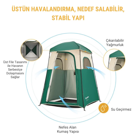 KingCamp Marasusa Duş ve Tuvalet Çadırı Green resmi