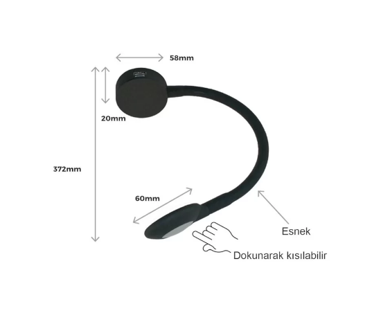 Westacc 2x USB Girişli Esnek Spot Lamba - Kısa Model resmi