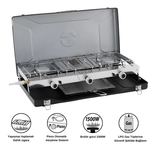 Outwell Kirishima Trio Stove Üçlü Kamp & Karavan Ocağı LPG Çıkışlı resmi