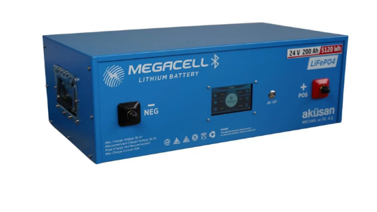 MEGACELL LiFePO4 25.6V 200Ah Bluetooth Dokunmatik Ekran Lityum Demir Fosfat Akü resmi