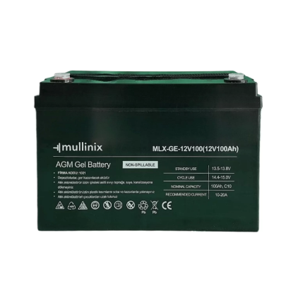 Mullinix 12V 100Ah Derin Döngülü AGM Jel Akü resmi